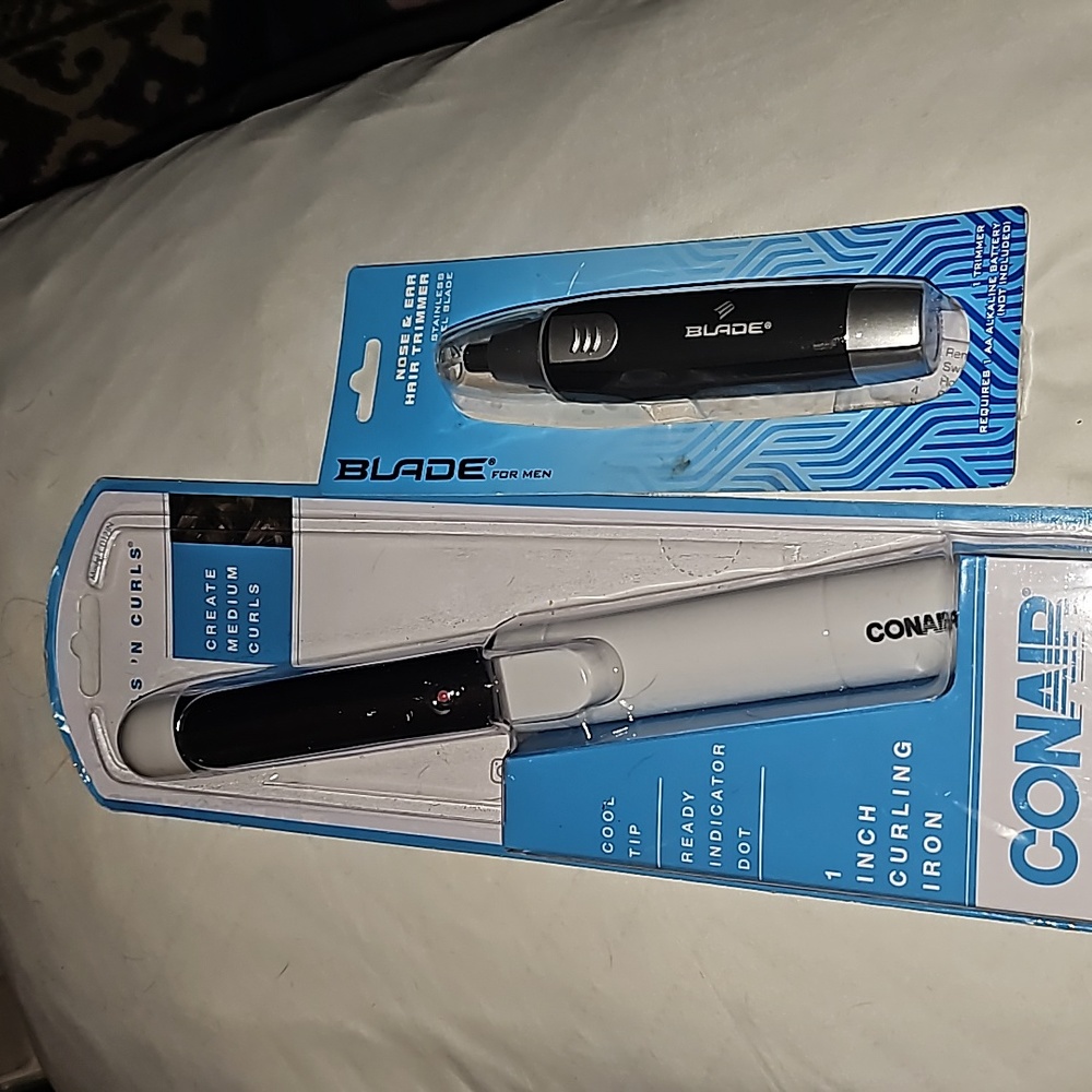 Set Conair 1" curling Iron and Nose/Ear Hair Trimmer!